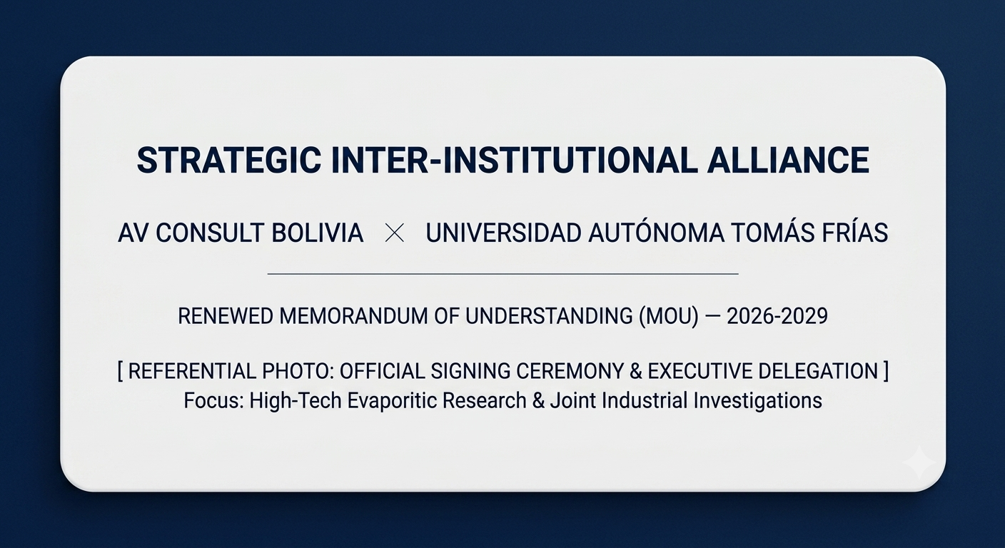 AV Consult Renews Strategic Inter-Institutional Partnership with the University of Potosí (UATF) to Drive High-Tech Industrial and Evaporitic Research